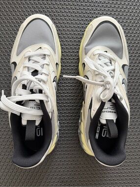 Nike Women’s White Black Gray Sneakers with Yellow Accents